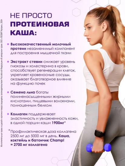 Каша протеиновая со льном «Черника»