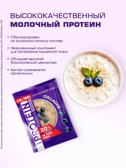 Каша протеиновая со льном «Черника»