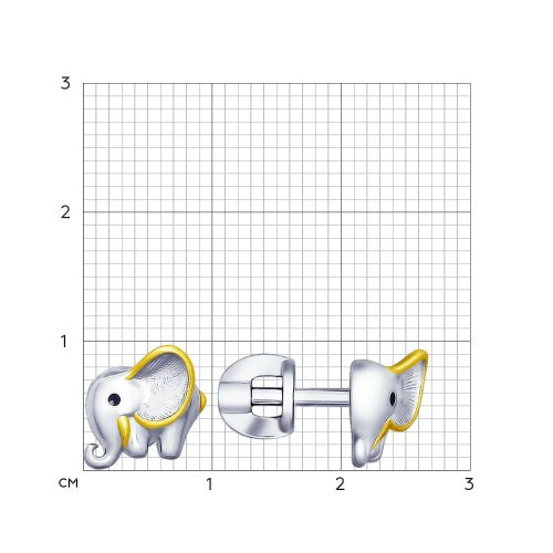 Серьги-пусеты с эмалью