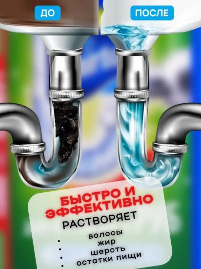Средство для прочистки труб холодной водой