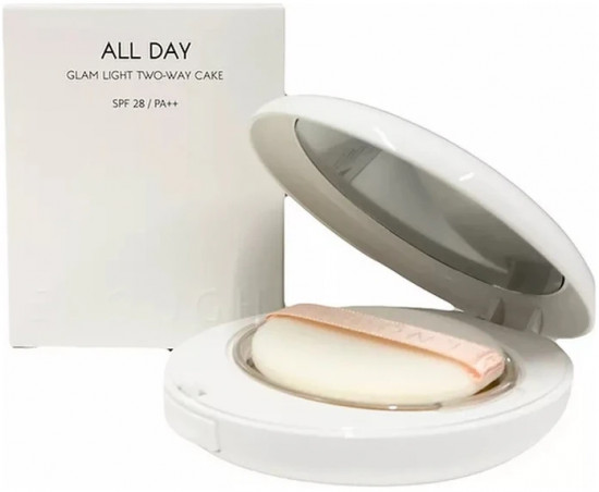 Пудра для лица компактная с запаской «All Day Glam Light Two-Way Cake» SPF28 PA++, оттенок 23