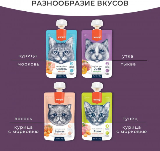Лакомство для кошек «Мясной мусс из утки и тыквы»