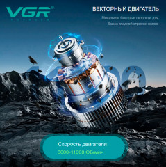 Машинка для стрижки волос профессиональная со сменным корпусом V-668 - Фото 5