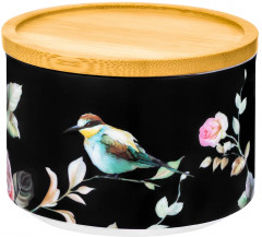 Банка с крышкой для хранения и запекания «Певчие птички на черном» - Фото 4