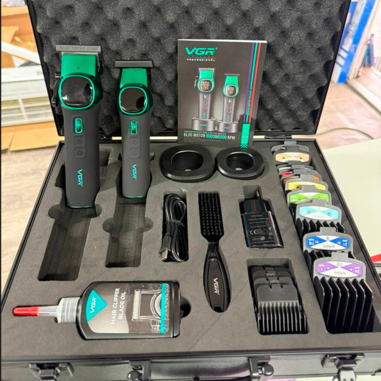 Набор для стрижки волос 2 в 1 VGR V-858 S2 Green