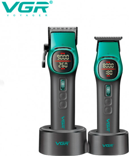 Набор для стрижки волос 2 в 1 VGR V-858 S2 Green