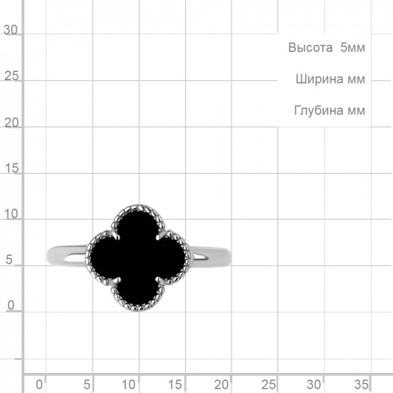 Кольцо из серебра с ониксом