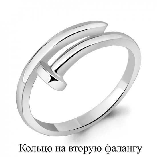Кольцо на вторую фалангу из серебра