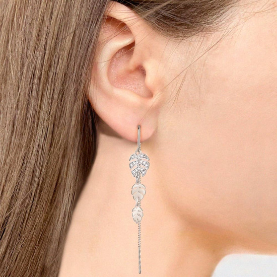 Серьги из серебра с фианитами