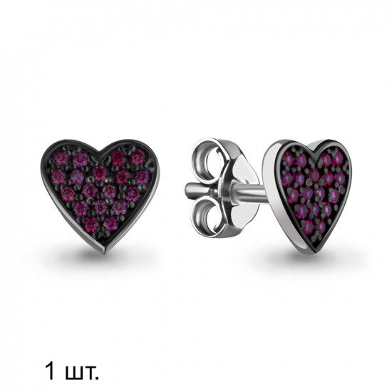 Серьга из серебра с корундами