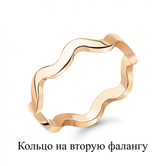 Кольцо на вторую фалангу из золоченого серебра