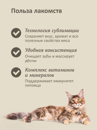 Колбаски для кошек и котят мясные «Говядина»